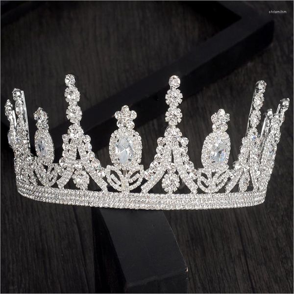 Pinzas para el cabello HG004, corona de circón de diamantes de imitación para chica coreana lisa, tiara elegante de princesa nupcial para boda, aro de moda para mujer