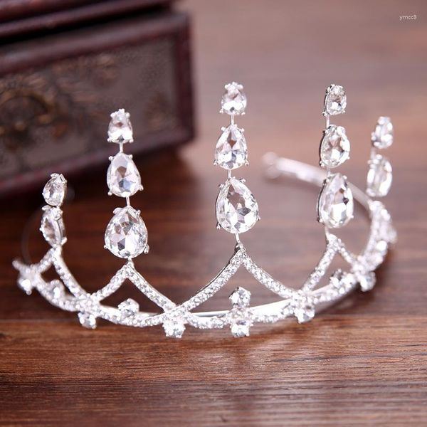 Clips de cabello alto 19 cm Crown Crown Crown Tiara Headselio de novia Tadera de cabeza única Diseño de novia Accesorios de joyería Banda para el cabello