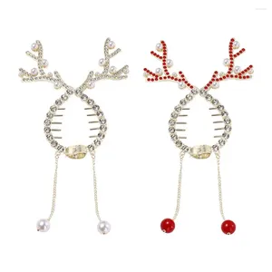 Clips de cheveux High Fixe Clip Bun Christmas Antler Fixer Small Claw Style coréen