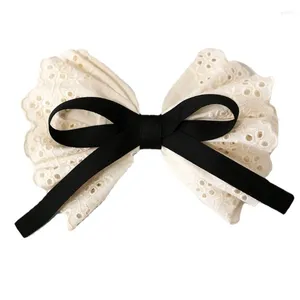 Clips de cabello Hollowout Lace Bows Clip francés Lady Ponytailholder Tool Dropship