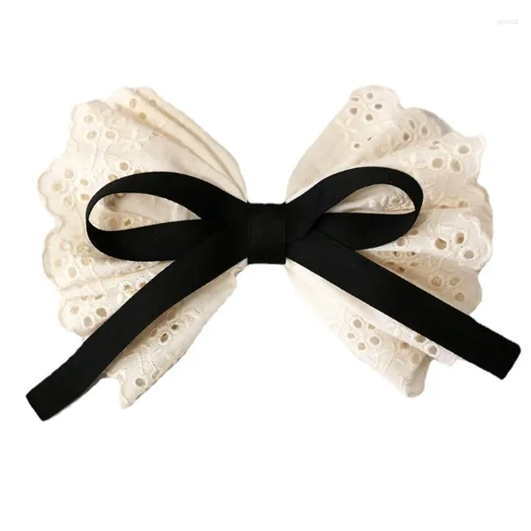 Clips de cheveux Hollowout Lace Bows French Clip Lady Pony Ponyholder Tool Dropship