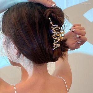 Haarclips onregelmatige krullende metalen klauw glanzende haartoon haarspelden voor vrouwen mode Koreaanse gezwollen accessoires luxe charmes sieraden