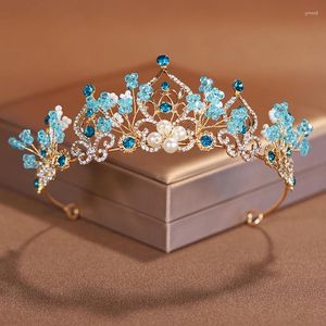 Haarclips Itacazzo Bridal Headwar Blue-Colour dromerige stijl Fashion Ladies 'Crown for Wedding