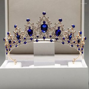 Pinces à cheveux Itacazzo, couvre-chef de mariée avec une couleur bleue, couronne de spectacle de marche exquise pour dames, diadèmes de reine rétro