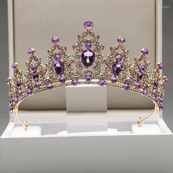 Pinces à cheveux Itacazzo, couvre-chef de mariée avec une couronne de robe de mariée exquise pour dames, diadèmes d'elfe classiques de couleur violette