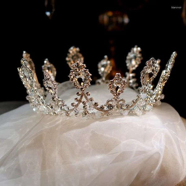 JaneVini – pinces à cheveux de luxe, couronne de princesse ronde, bijoux de mariée, accessoire de mariage, diadèmes de mariée et bandeau perlé en cristal, 2023