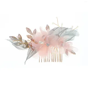 Pinzas para el cabello para mujer, peine de joyería, flor de seda, Color suave, elegante tocado de belleza, decoración de estilo rizado grueso