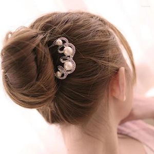 Pinces à cheveux bijoux en gros Imitation perle strass fourchette épingle à cheveux peigne épingle diadème de mariée pour