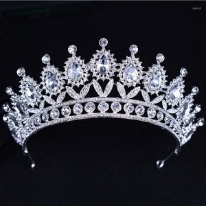 Haar Clips Kmvexo 2023 Barokke Grote Strass Kristal Kralen Hoofdband Tiara Bruid Kroon Luxe Bruiloft Koreaanse Ornamenten