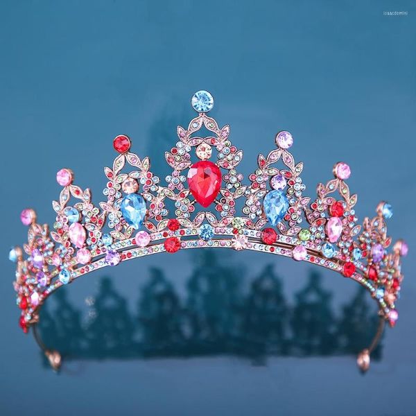 Pinzas para el pelo KMVEXO 2023, Tiaras de boda para mujer con corona de piedra de diamantes de imitación de cristal de princesa Vintage, accesorios para fiesta de disfraces