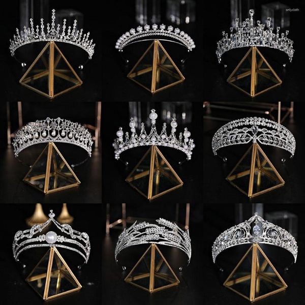 Pinzas para el cabello KMVEXO, coronas de cristal de Color plateado diverso a la moda, Tiara de novia para boda, tocado de corona, accesorios de joyería 2023