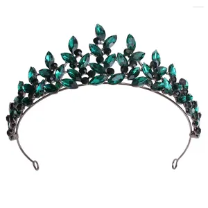 Pinces à cheveux KMVEXO vert bleu opale couronne de mariage princesse coiffure cristal diadèmes de mariée strass diadème bijoux accessoires