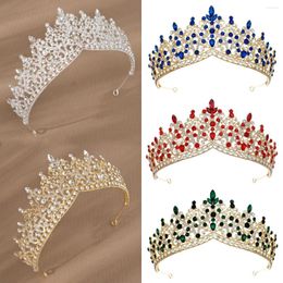 Clips de cheveux KMVEXO Mix Color Diadèmes et couronnes en cristal pour mariée femmes fête reine mariée accessoires de mariage bijoux casque couronne