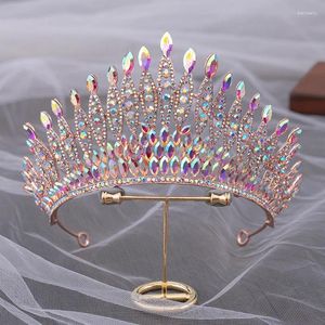 Pinces à cheveux KMVEXO violet AB couleur cristal diadèmes de mariée couronne baroque bandeau mariée fête strass diadème bijoux de mariage ornements