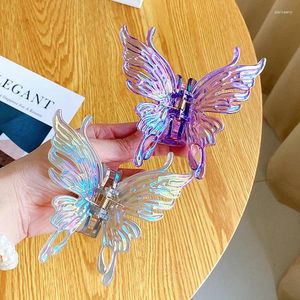 Pinzas para el cabello estilo moda de Corea, accesorios de garra de resina de mariposa grande de 9,5 CM para mujeres y niñas, horquillas coloridas y dulces