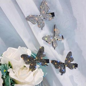 Pinces à cheveux coréennes de luxe en strass, bijoux à paillettes papillon pour femmes, épingles en cristal scintillantes, accessoires frange