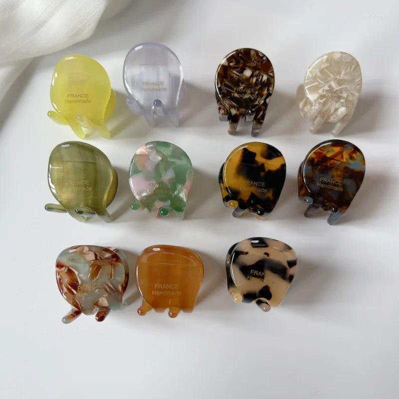 Hair Clips Korean Creative Design 2.5CM Mini Simple Small Round Marbling Claw Acetic Acid Accessories Wholesale Drop