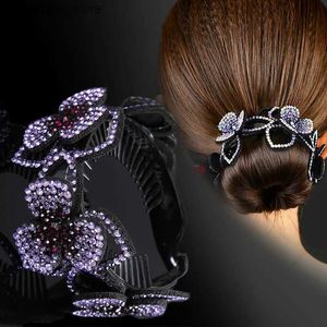 Pinces à cheveux épingles à cheveux en cristal coréen pour femmes mode strass griffe de cheveux Barrette pinces de crabe style porte-queue de cheval accessoires de cheveux Y240329