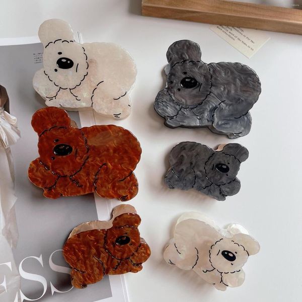 Pinzas para el cabello moda coreana lindo dibujo animado Koala Animal forma Clip garra ácido acético accesorios para mujeres niñas