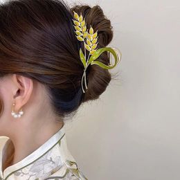 Pinces à cheveux coréennes en forme d'oreilles de blé, griffes pour femmes, pince à la mode en métal, accessoires de couvre-chef en forme de crabe, cadeau d'anniversaire de mariage