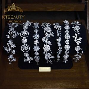 Pinces à cheveux KTBEAUTY 9 modèles Lucury blanc accessoires transparents fleurs et feuilles de zircone habillage diadème couronnes bijoux de mariée