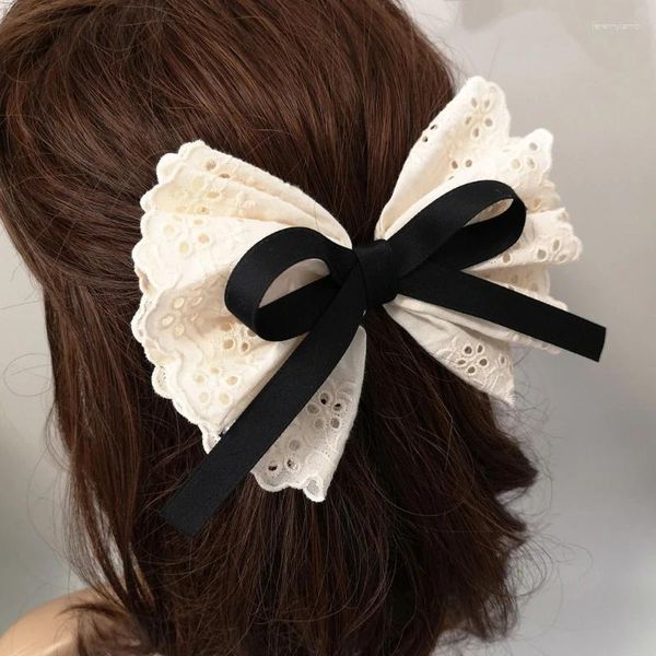 Clips à cheveux en dentelle Ribbon Bowknot Clip Insstyle Barrets Barrettes Bows Pony PonyHolder Elegant Women Tool