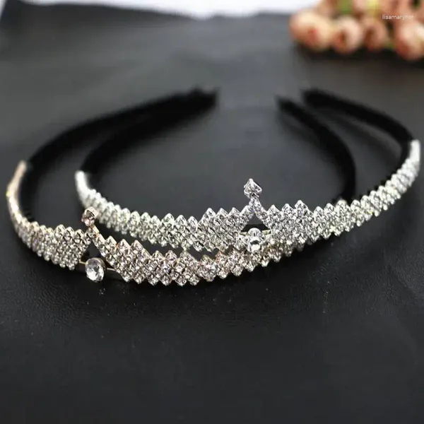 Pinzas para el cabello para mujer, franela a la moda con dientes, corona de diamantes de imitación, diadema, accesorios de fiesta para niñas, Tiaras de boda para novia, regalos de joyería