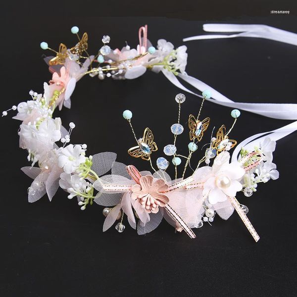 Pinzas para el cabello, tocado de moda para mujer, joyería de cristal hecha a mano, accesorios de boda para novia, corona de mano para niños con perlas, banda de corona