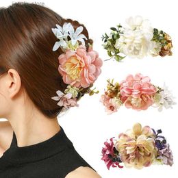 Pinces à cheveux Grande fleur pince à cheveux griffes pour femmes cheveux crabe épais barrettes de cheveux épingles à cheveux femmes filles mode accessoires de cheveux Y240329