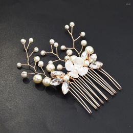 Pinzas para el cabello Ldealway, horquilla elegante con forma de hoja de cristal y flor para mujer, accesorios de Clip para la cabeza con diamantes de imitación a la moda, tocados de joyería