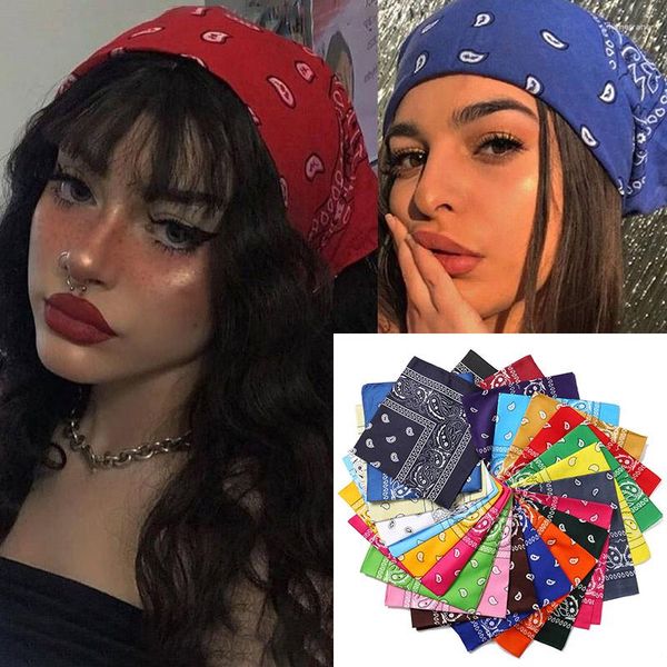 Clips de cabello Letapi Fashion Women Bandana Bufff Girls Kids Punk Punk Square Bandanas Headwear Bohemian Head Bandors Accesorios