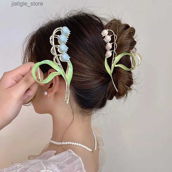 Pinces à cheveux muguet griffes de cheveux pour femmes mode pince à cheveux en métal cheveux crabe accessoires de cheveux chapeaux Y240329