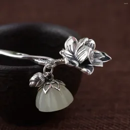 Pinces à cheveux Lotus Thai argent bâton Vintage balancent épingle à cheveux chinoise fleur fourchette bijoux accessoires WIGO1152