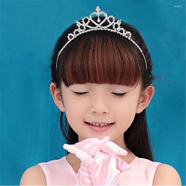 Pinzas para el cabello encantadoras niñas con flores princesa corona nupcial cristal aro diadema banda accesorios regalo niños