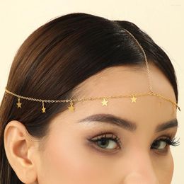 Clips de cabello Lutaku Bohemio Cainada de la cabeza de la estrella de cinco puntas para mujeres accesorios de tocador de boda elegante