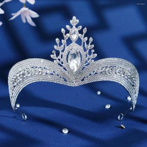 Pinces à cheveux De Luxe Baroque Ruban Cristal Couronne De Mariée Diadèmes Accessoires De Mariage Strass Pageant Diadème Pour Bandeau De Mariée