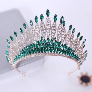 Clips de cabello Corona nupcial de lujo Rhinestone Pageant Band Aley Car Show Modelo Vestido de novia Tiaras Classic Jewelry Accessorios