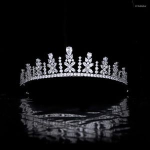 Pinces à cheveux de luxe pour mariée, couronne de mariage en Zircon, diadème complet 3A CZ, accessoires pour bandeau pour femmes, HQ0446