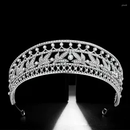 Pinces à cheveux de luxe cubique Zircon couronne feuille de cristal diadèmes de mariée CZ couronnes strass Pageant diadème mariée bandeau accessoires de mariage