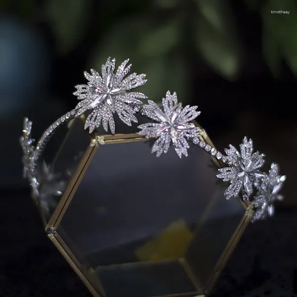 Pinces à cheveux Fleurs de luxe Bandeaux doux Diadèmes et couronnes de mariée Diadème en cristal strass Coiffure de mariage Bijoux de mariée Ornements