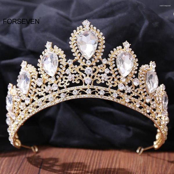 Diademas de lujo para mujer, coronas grandes con diamantes de imitación ostentosos, diadema de princesa, accesorios de boda, joyería nupcial, diadema