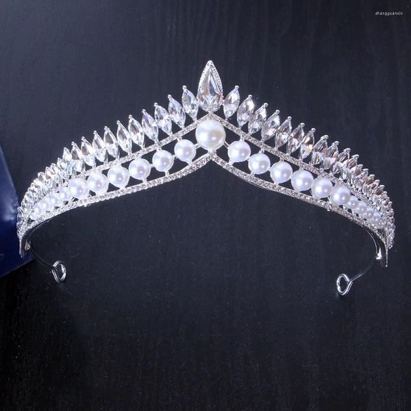 Pinces à cheveux de luxe en perles de cristal, diadèmes et couronnes de mariée pour femmes, fête de mariée, strass, diadème de bal, accessoires de mariage, bijou