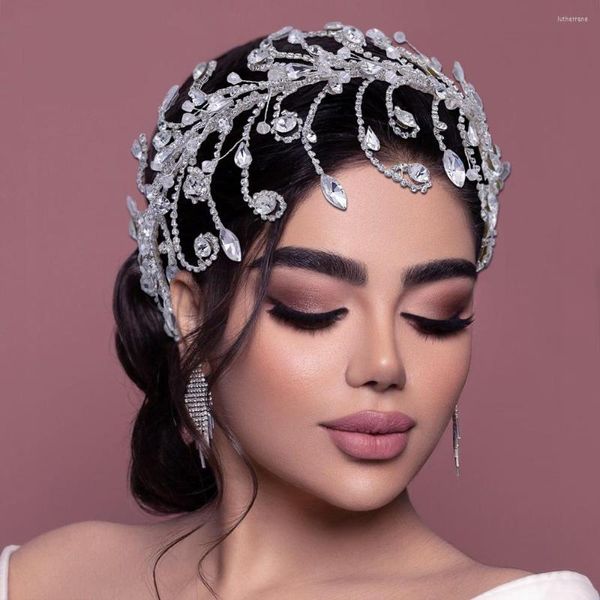 Pinzas para el cabello, bandas de lujo con diamantes de imitación para mujer, accesorios de Tiara, adornos para la cabeza de boda nupcial, accesorios para la cabeza, accesorios para Cheveux