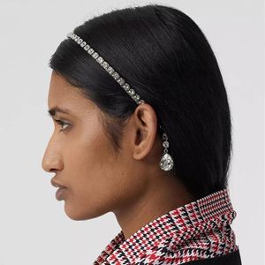Haarspeldjes Luxe Strass Grote Waterdruppel Hanger Hoepel Hoofdband Sieraden Voor Vrouwen Kristal Kwastje Haarbanden Hoofddeksels Accessoires