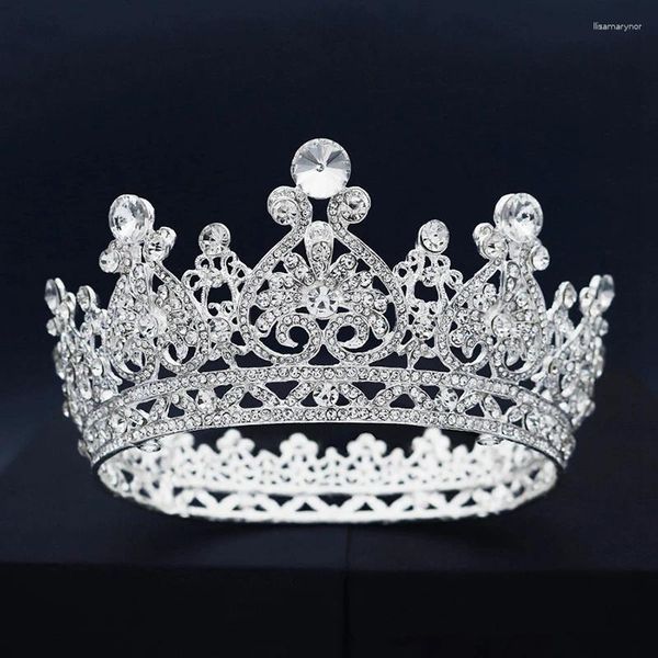 Pinzas para el cabello, Tiaras nupciales de diamantes de imitación de lujo, corona, diademas de cristal barrocas para novia, accesorios de boda