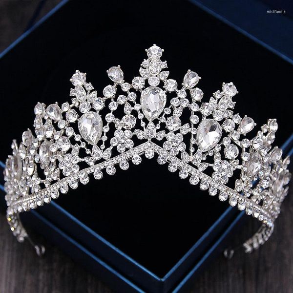 Pinzas para el cabello de lujo con diamantes de imitación, tiaras nupciales, corona barroca, diadema de cristal completo para novia, diademas, joyería de boda, accesorios para vestido