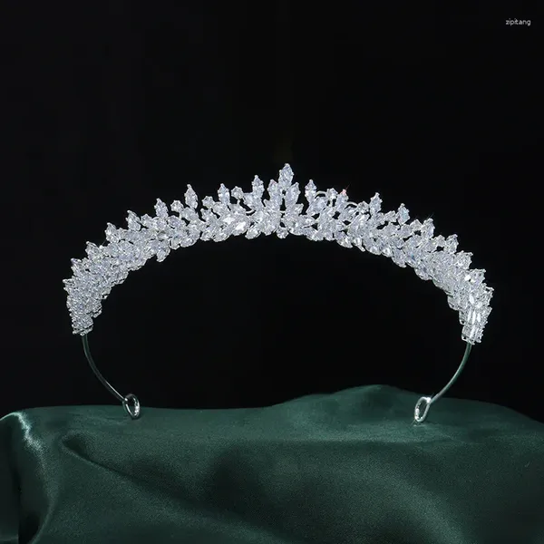 Pinzas para el cabello, coronas y Tiaras de boda de lujo, diadema para mujer, repleto de circonita, accesorios nupciales, tocado, joyería para novias