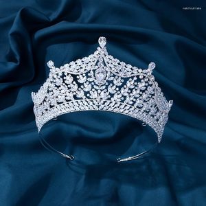 Pinces À Cheveux De Luxe Zircon Grand Diadème Complet Strass Pageant Mariée Miss Monde Couronne Et