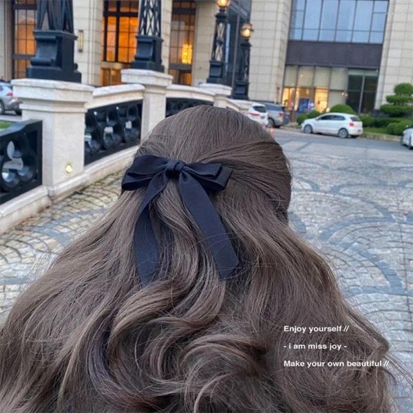 Pinzas para el cabello Lystrfac, horquilla con lazo de tela a la moda para mujeres y niñas, Clip superior blanco y negro, accesorios femeninos 2024