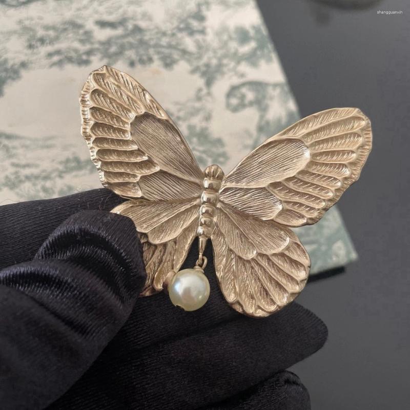 Hair Clips Medieval Fashion Butterfly Pearl Hairpin